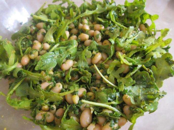 pine nuts with arugula to increase power